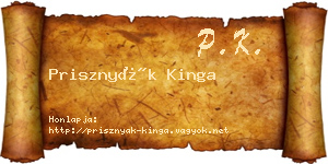 Prisznyák Kinga névjegykártya